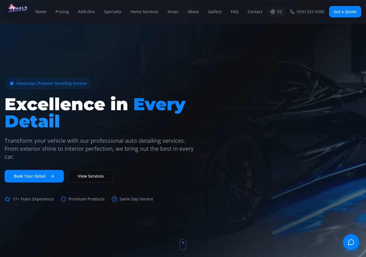Angel's Detailing & More website preview